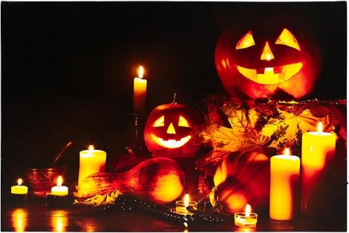 Northlight Lienzo decorativo para pared de Halloween con luces LED de 15.75 x 23.5 pulgadas