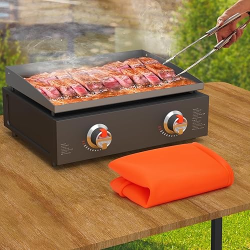 Miniatura 7 de Funda de silicona para parrilla Blackstone, cobertura completa de 22 pulgadas, resistente grado alimenticio, cubierta protectora de superficie de