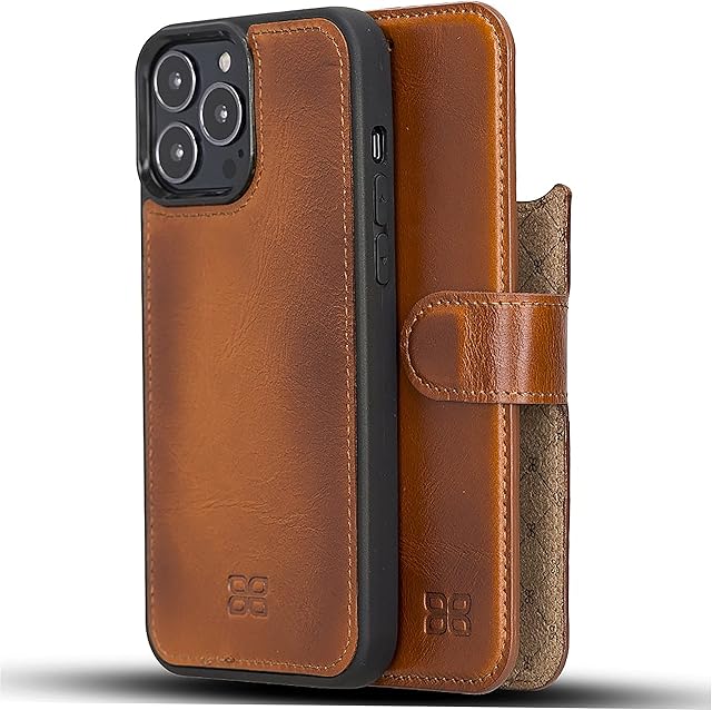 Bouletta Wallet Case for iPhone 13 Pro Max (6.7'') - Leather Magnetic Detachable Magsafe Flip Folio Cases RFID Phone Cover with 3 Card Slots