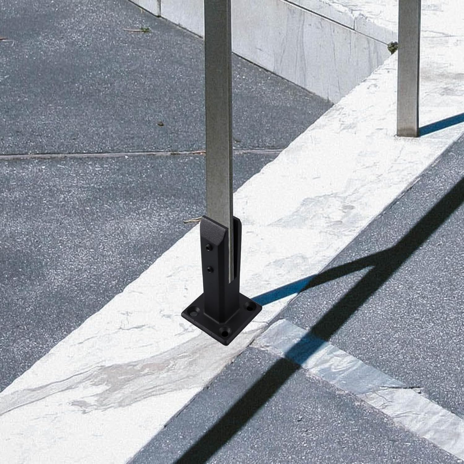 Stainless Steel Glass Clip Floor Mount Bracket for Balustrade Stair Railing Clamp with Screws 200mm Height Glass Retainer Clip for Pool Fence and Staircase