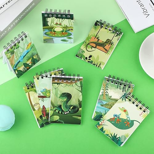 Miniatura 4 de 24 piezas de decoración de fiesta de cumpleaños de reptiles, mini cuadernos de reptiles, recuerdos de fiesta de reptiles, mini bloc de notas,