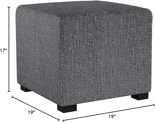 Miniatura 2 de MJL Furniture Designs Merton Designer - Otomana cuadrada tapizada con 4 botones, color beige