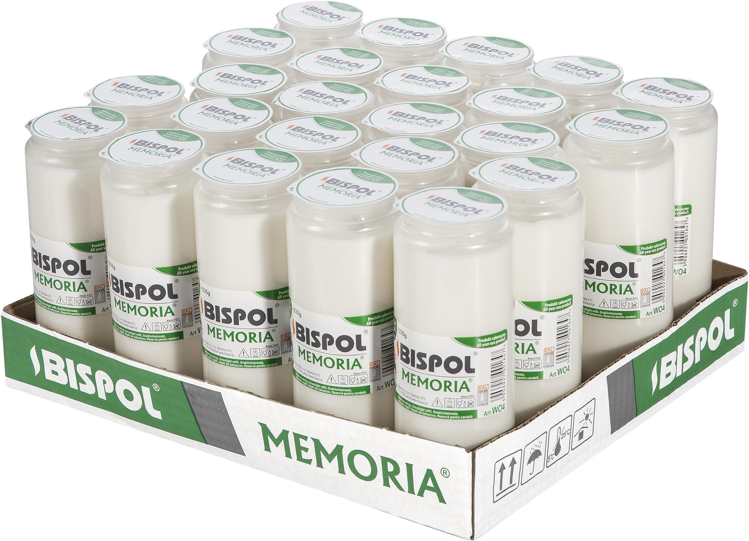 Wkłady olejowe WO4 Memoria (czas palenia 3,5 dni), taca 24 sztuki, białe