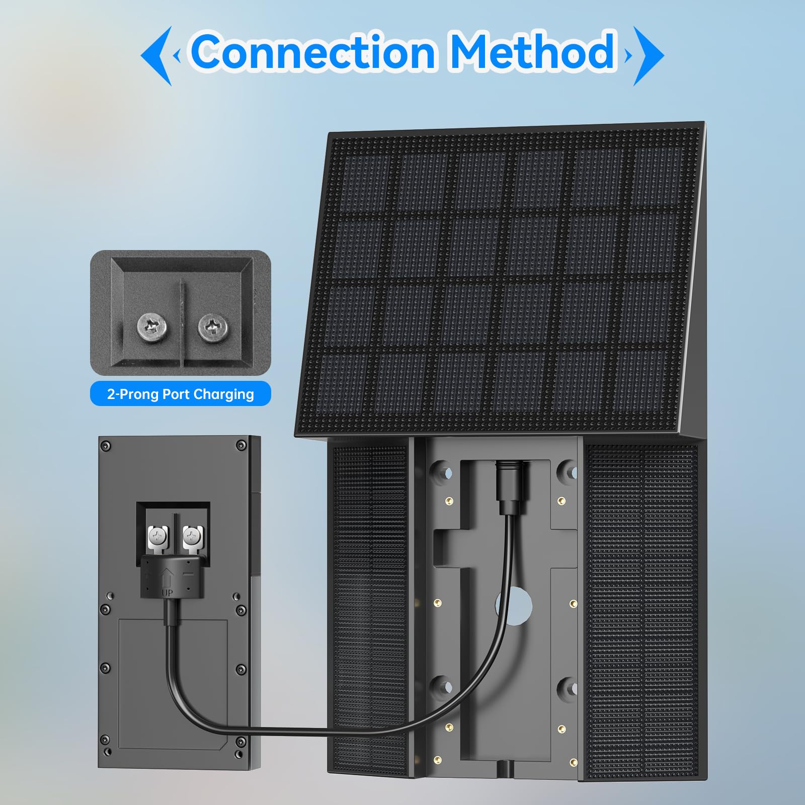 4 W Solarladegerät kompatibel mit Ring-Batterie-Türklingel USB-C wasserdicht Schwarz
