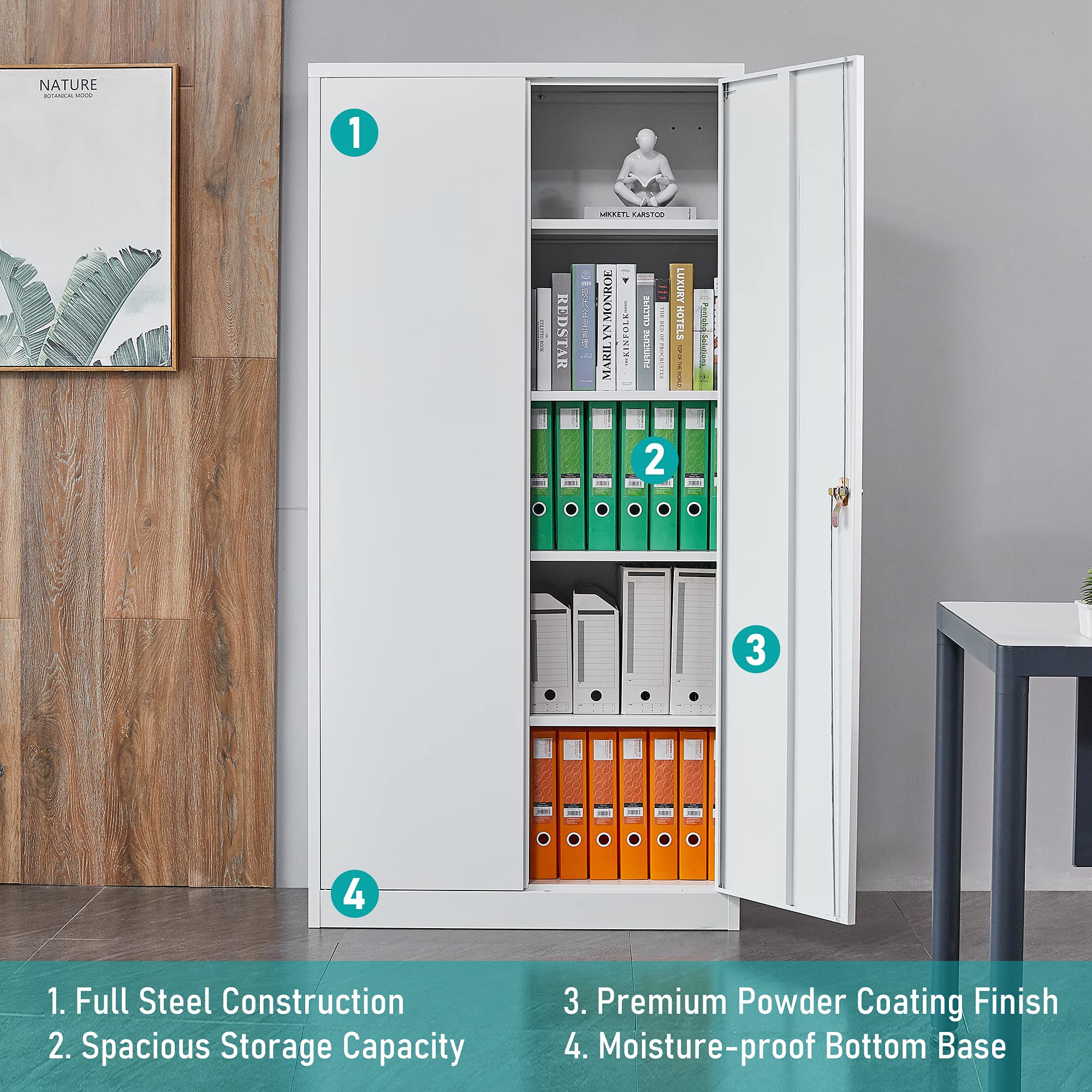 Buy Metal Storage with Locking Doors, 72'' Tall Steel