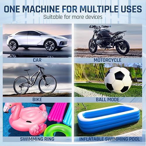 Miniatura 3 de Compresor de aire portátil para inflador de neumáticos, bomba de aire inalámbrica para neumáticos de automóvil, bomba de neumáticos de bicicleta