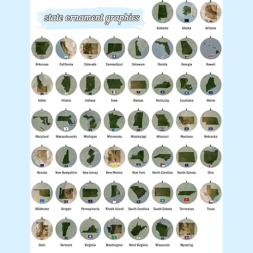 Miniatura 5 de Alaska Christmas Ornament - Festive Design Featuring Aerial State Map and State Flag - 2024 Acrylic Tree Decoration - Holiday Gift and Home Decor