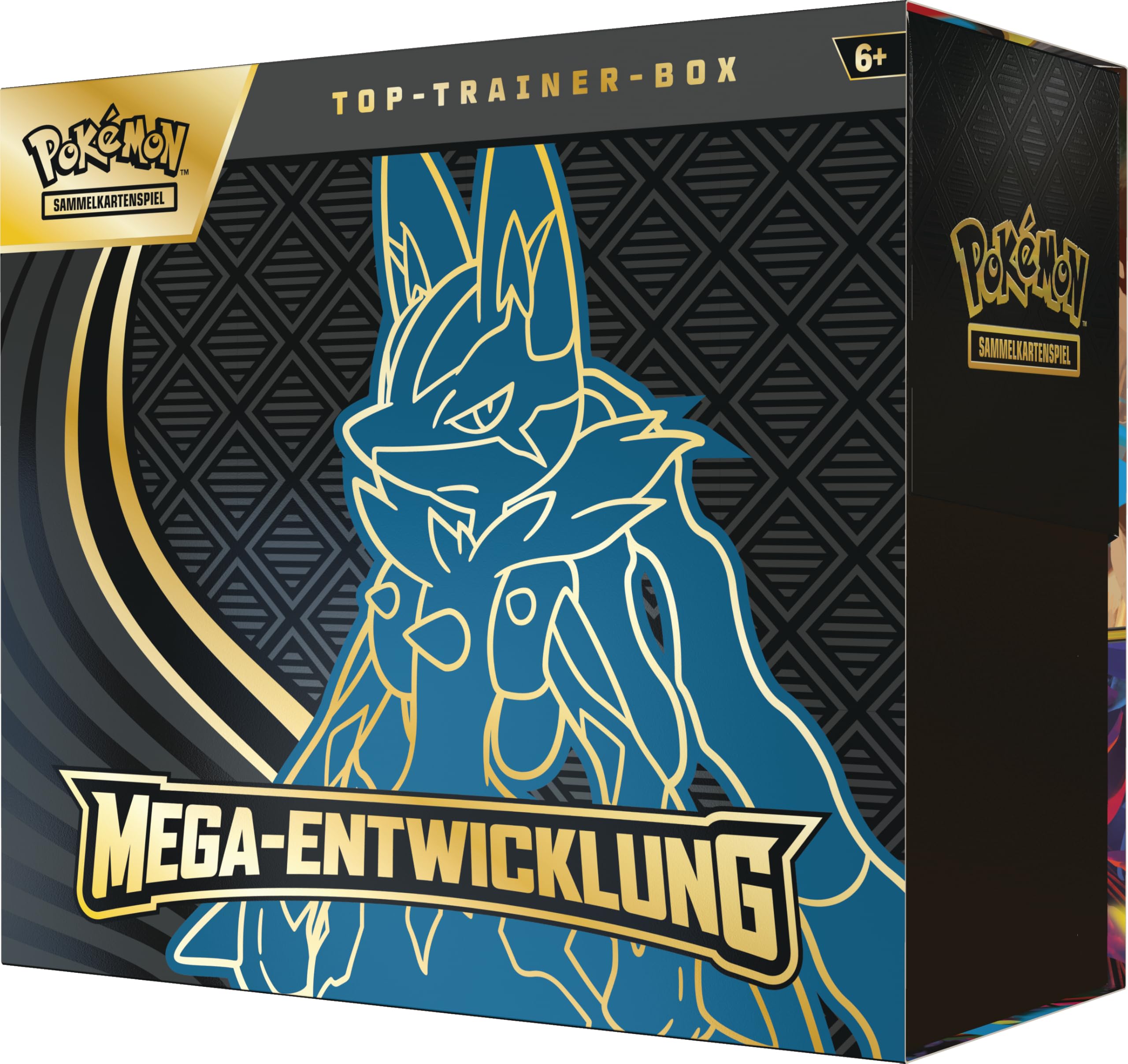 Pokémon-Sammelkartenspiel: Top-Trainer-Box Mega-Entwicklung: Lucario (1 Vollbild-Promokarte, 9 Boosterpacks & Zubehör)