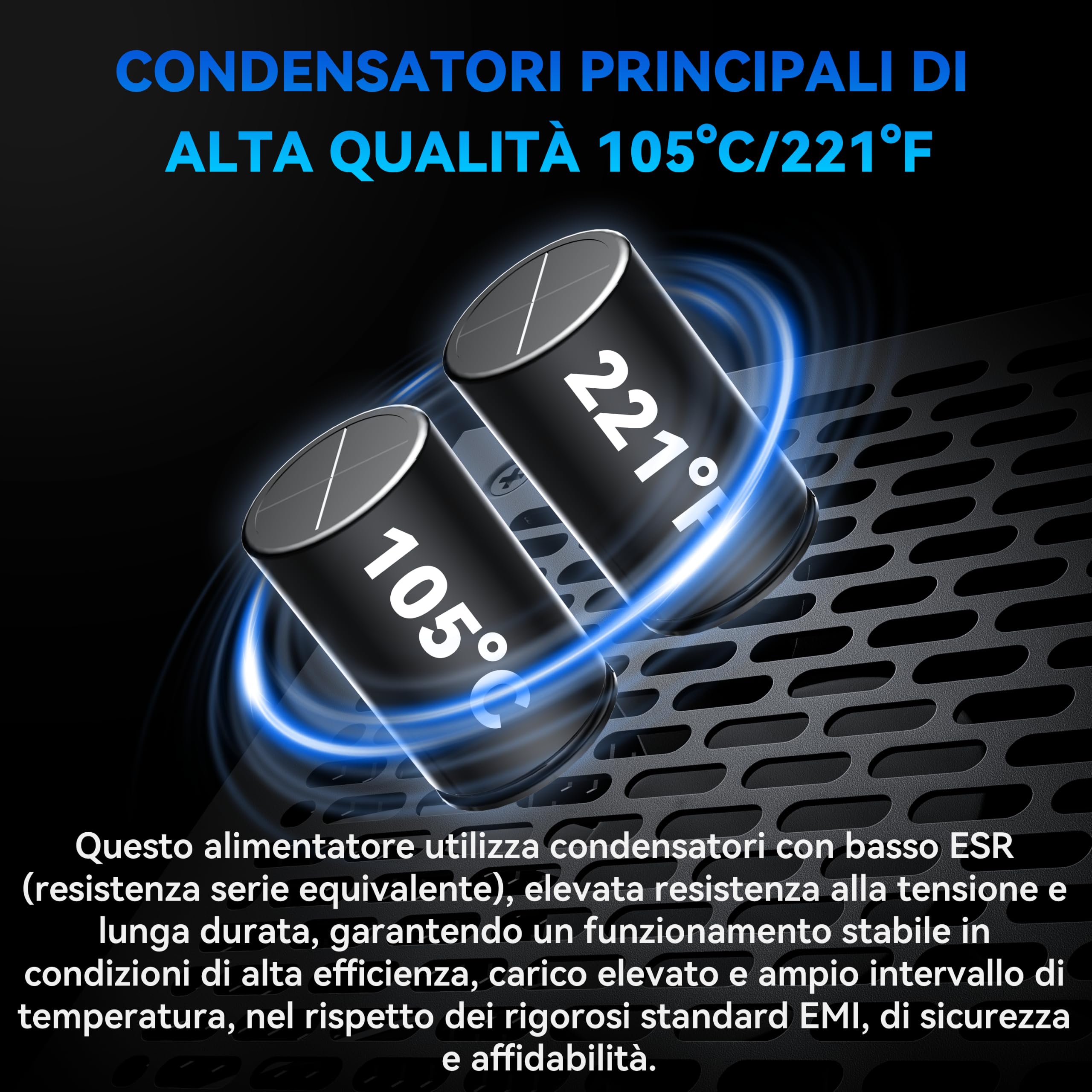 MUSETEX Alimentatore 1000W, Alimentatore ATX completamente modulare con cavo 12V-2x6, ATX 3.1 & PCIe 5.0 Alimentatore Gaming, Condensatori a 105°C, Alimentatore PC, (Nero) (MU1000)