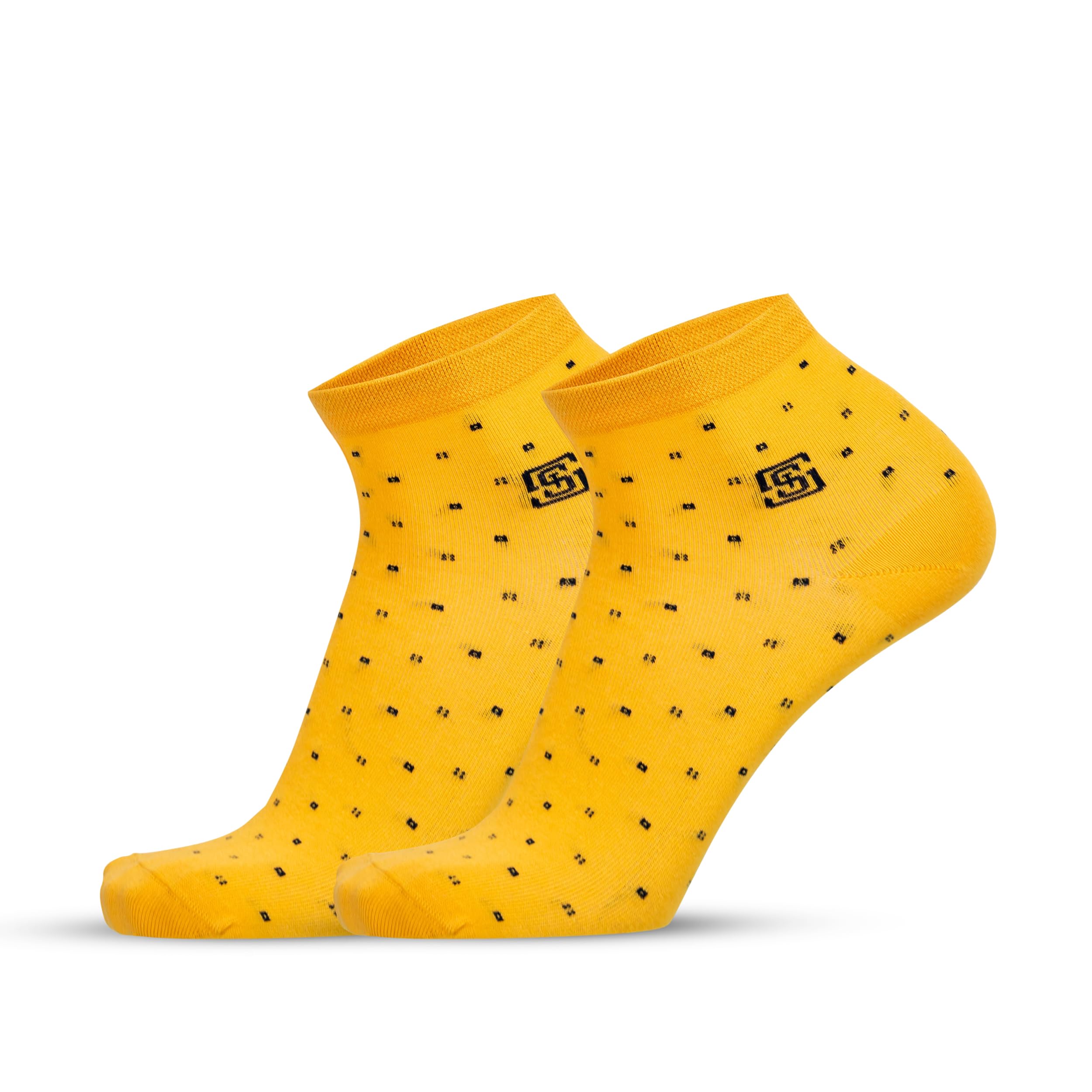 | Summer Ankle Socks for Men Pack of 5 | Low Cut Breathable Cotton | Plain & Solid | Odour-Free, Anti-Slip Cuff | Gym, Office & Casual Wear | Free Size | Yellow-image-20