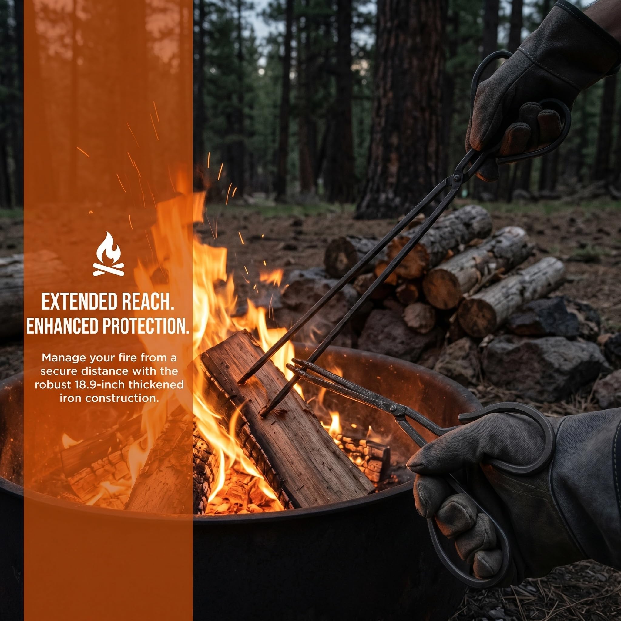 Hochleistungsfähige, Extra Lange Feuerzange Mit Rutschfestem Griff – Perfekt Für Holzkohle, Brennholz, Grill, Lagerfeuer Und Kamin