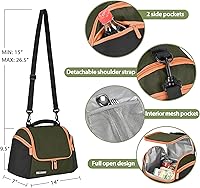 Vista 3 de Tirrinia Bolsa de almuerzo para mujeres y hombres, lonchera aislada, bolsa térmica duradera con correa ajustable para el trabajo, oficina, picnic