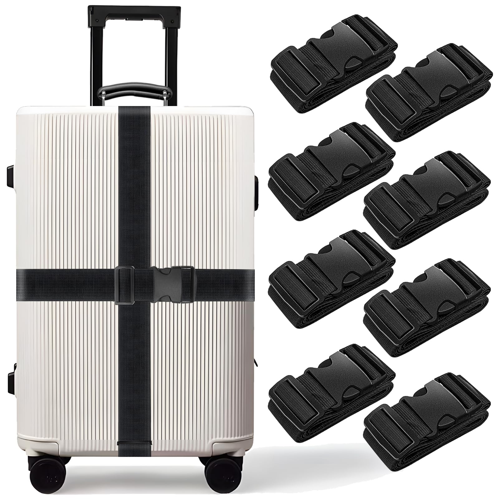 BILIONE Luggage Straps for Suitcases,79" Long Adjustable Luggage Belts