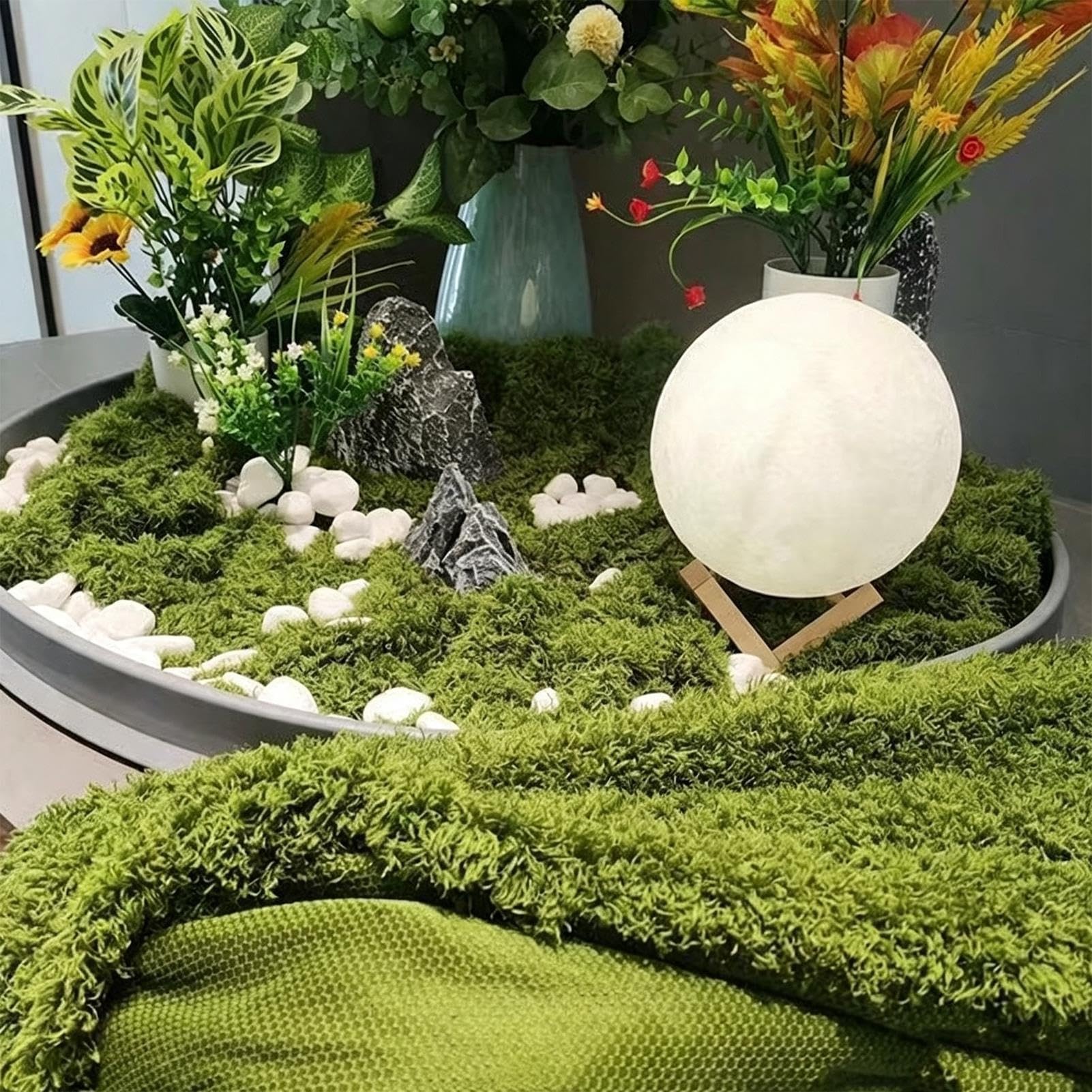 Tappeto Artificiale Muschio Erboso | Stabilizzato Da Parete Piante Verdi Finte Fai-da-te Muschio Finto Tappeto In Erba Artificiale(3.28'6.56'/1x2m)