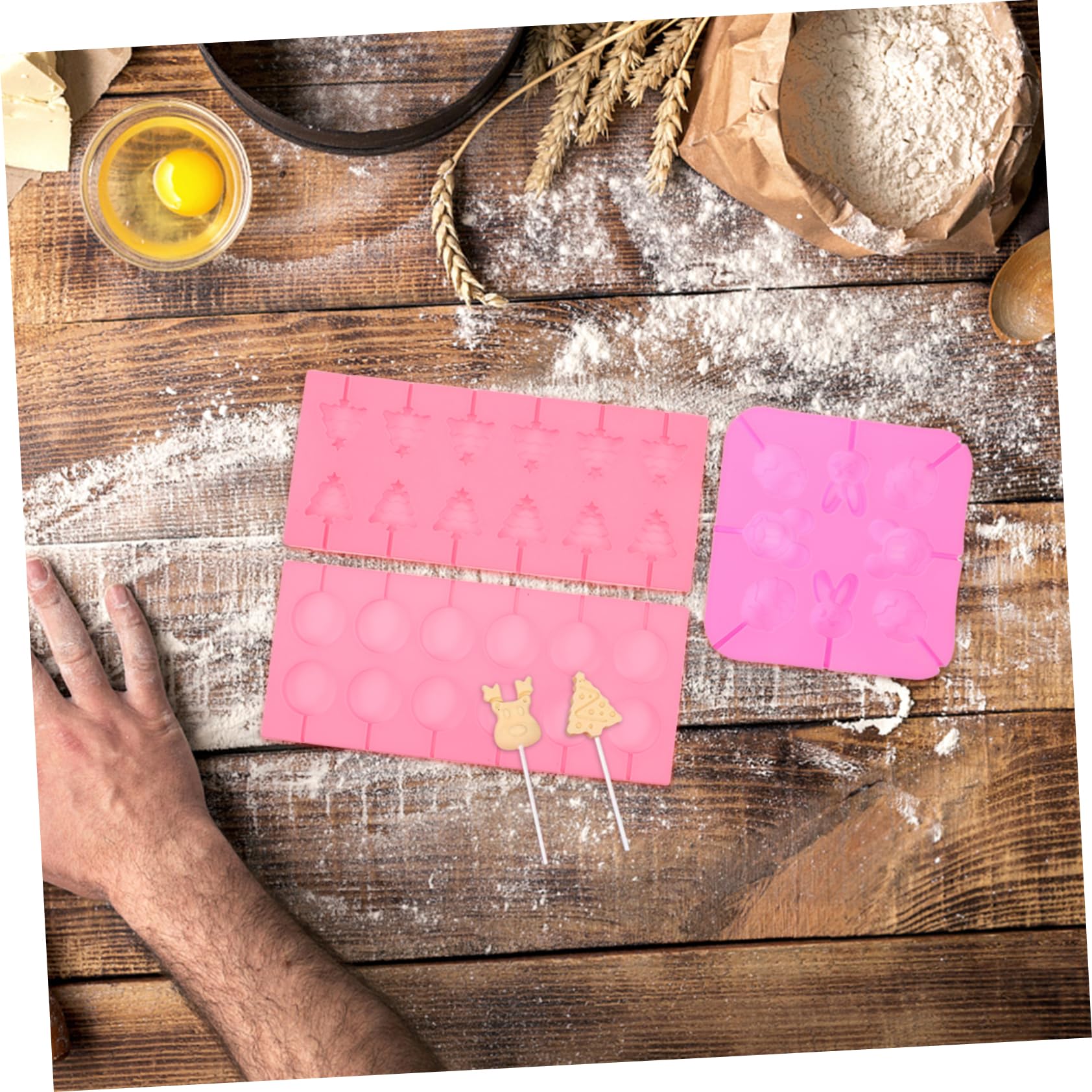 Silikon Schokoladenform für Kreative Lollipop Herstellung Teiliges Set mit Sticks Beuteln und Twist Ties für Diy Süßigkeiten und Familienaktivitäten