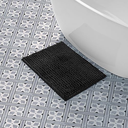 Miniatura 41 de Laura Ashley Tapete de baño de felpilla con mantequilla, absorbente, lanudo y antideslizante, alfombra de felpa para bañera y fregadero, 2 piezas
