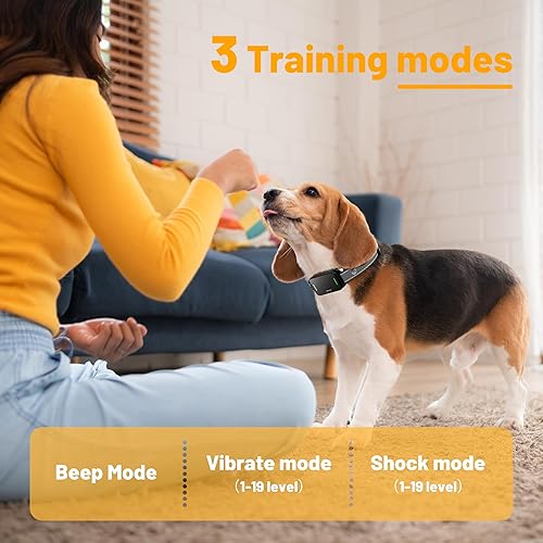 Miniatura 2 de Collar de choque para perros, collar eléctrico de entrenamiento para perros de 3300 pies con control remoto, 3 modos de entrenamiento y 4 canales,