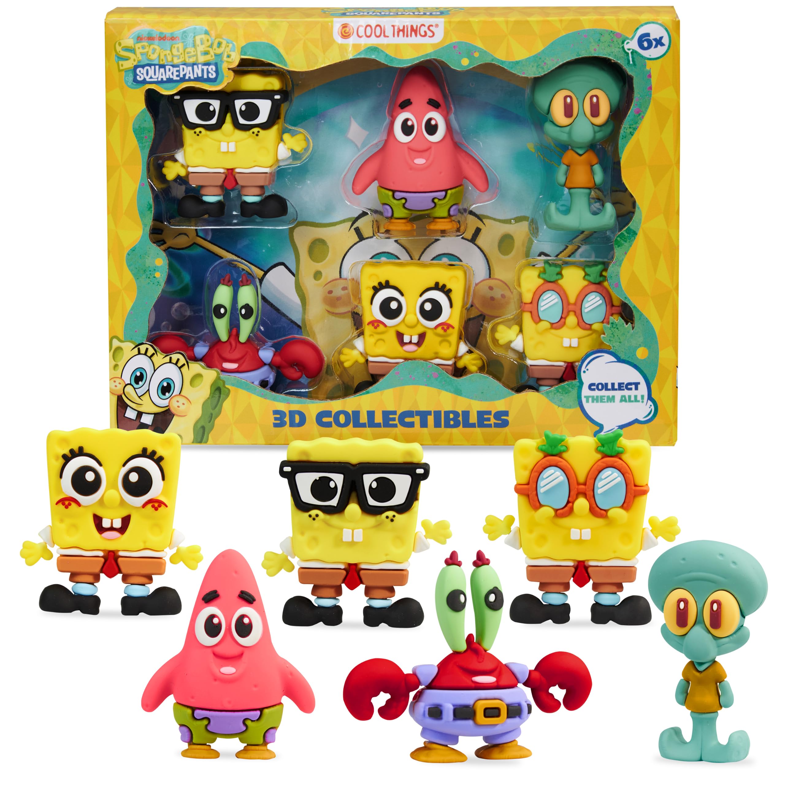 Get Trend SpongeBob SquarePants Mini Kids Toy Figures, 6 Piece Set