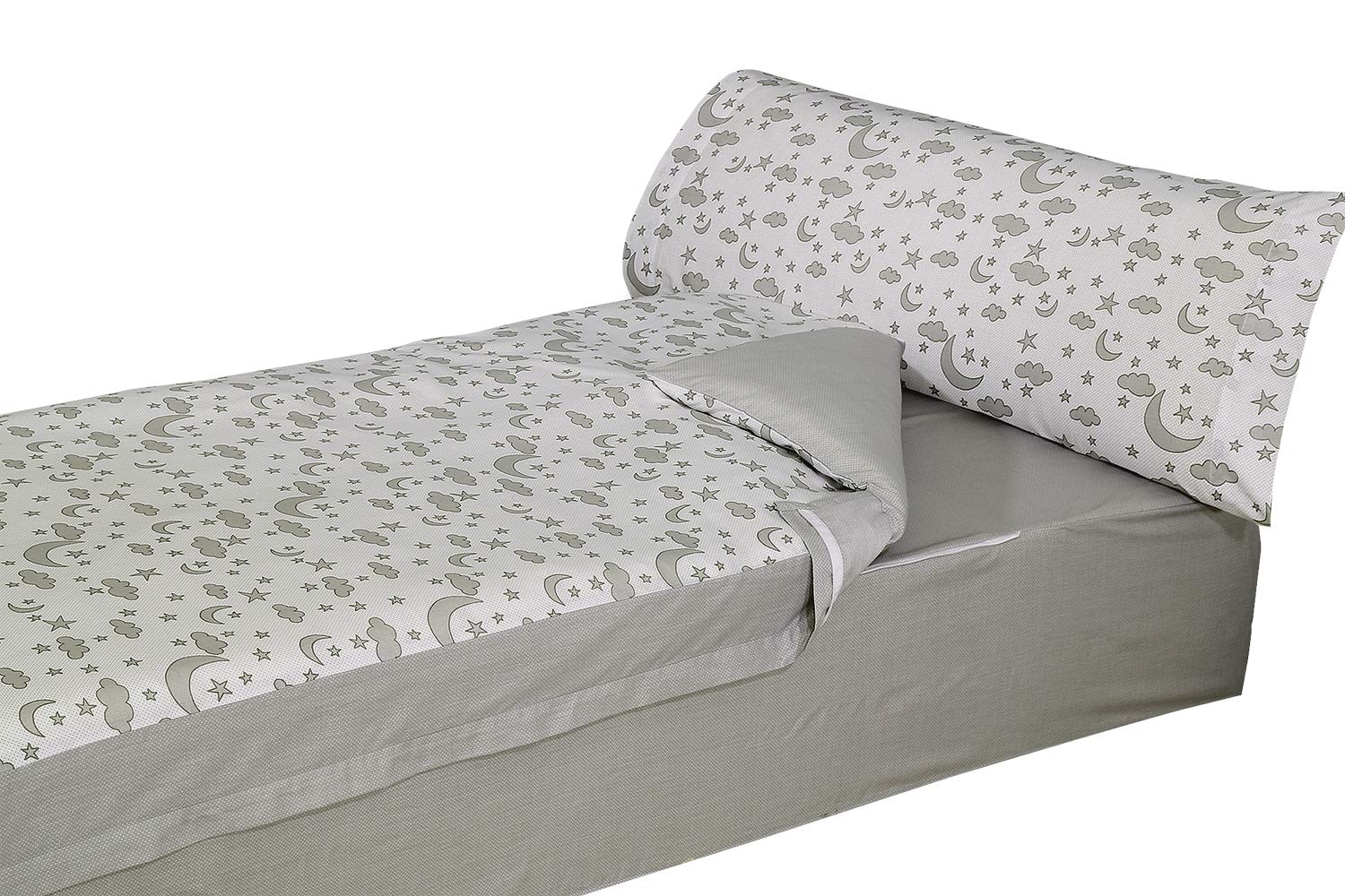 Montse Interiors, S.L. Saco nórdico Cuna o maxicuna + Relleno (Cama de Cuna de 60x120, Moon Gris)
