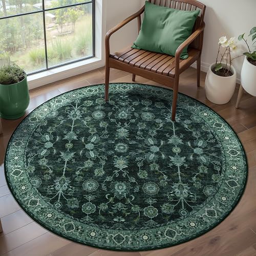 Tangsoo Vintage 4ft Washable Circle Rug