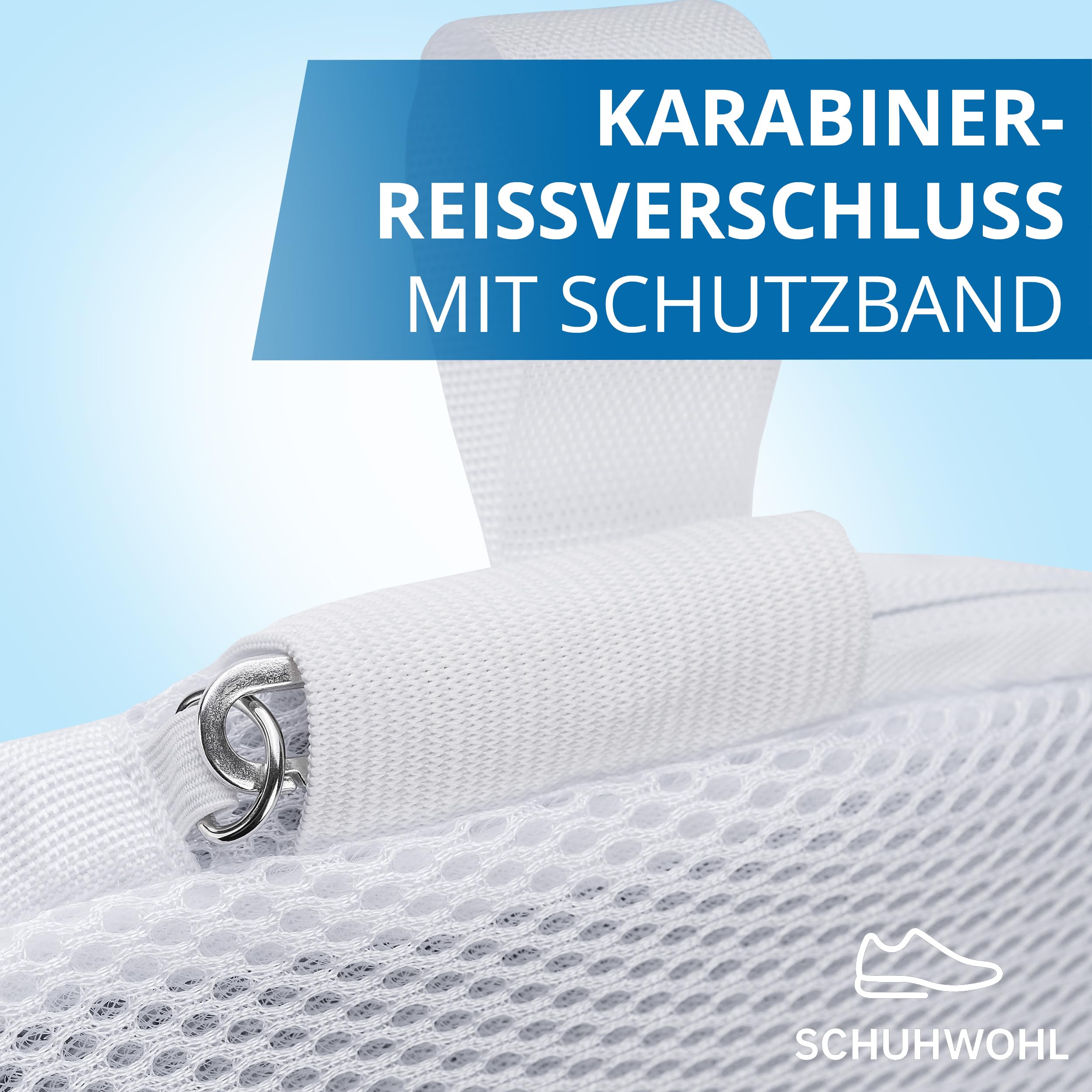 Schuhwaschbeutel XL, inkl. Sohlenreinigungsfunktion, extra leise | Wäschesack für Schuhe & Sneaker, Extra Reinigungsfach für Sohlen, 360 Grad rundum Reinigung, Extra leise