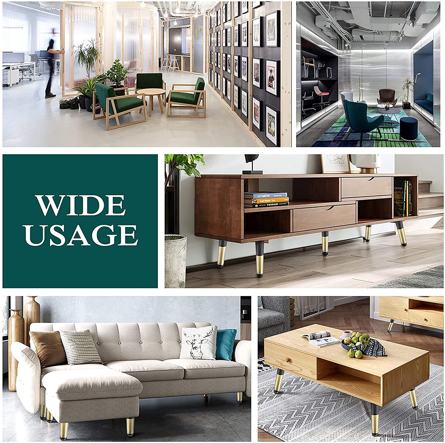 ELECDON Furniture Legs Metalcoffee Table Legs Furniture Feet Iron Tv