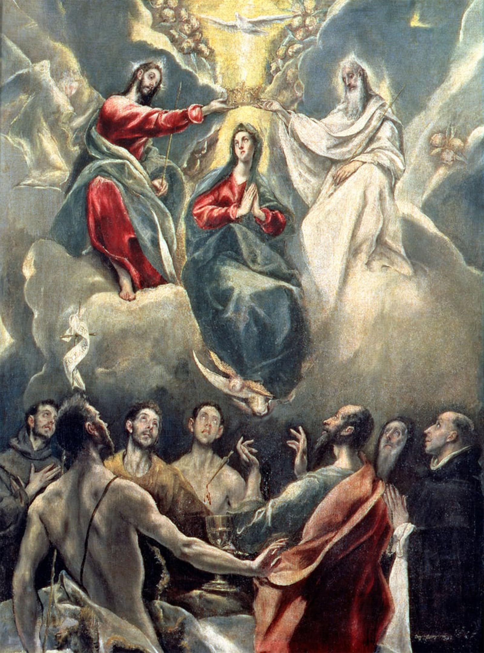 RZHRHJES Abstract Painting Poster Art Print Canvas Print Poster the Coronation of the Virgin by El Greco Landscape Canvas Painting for Home Decor 60x90cm