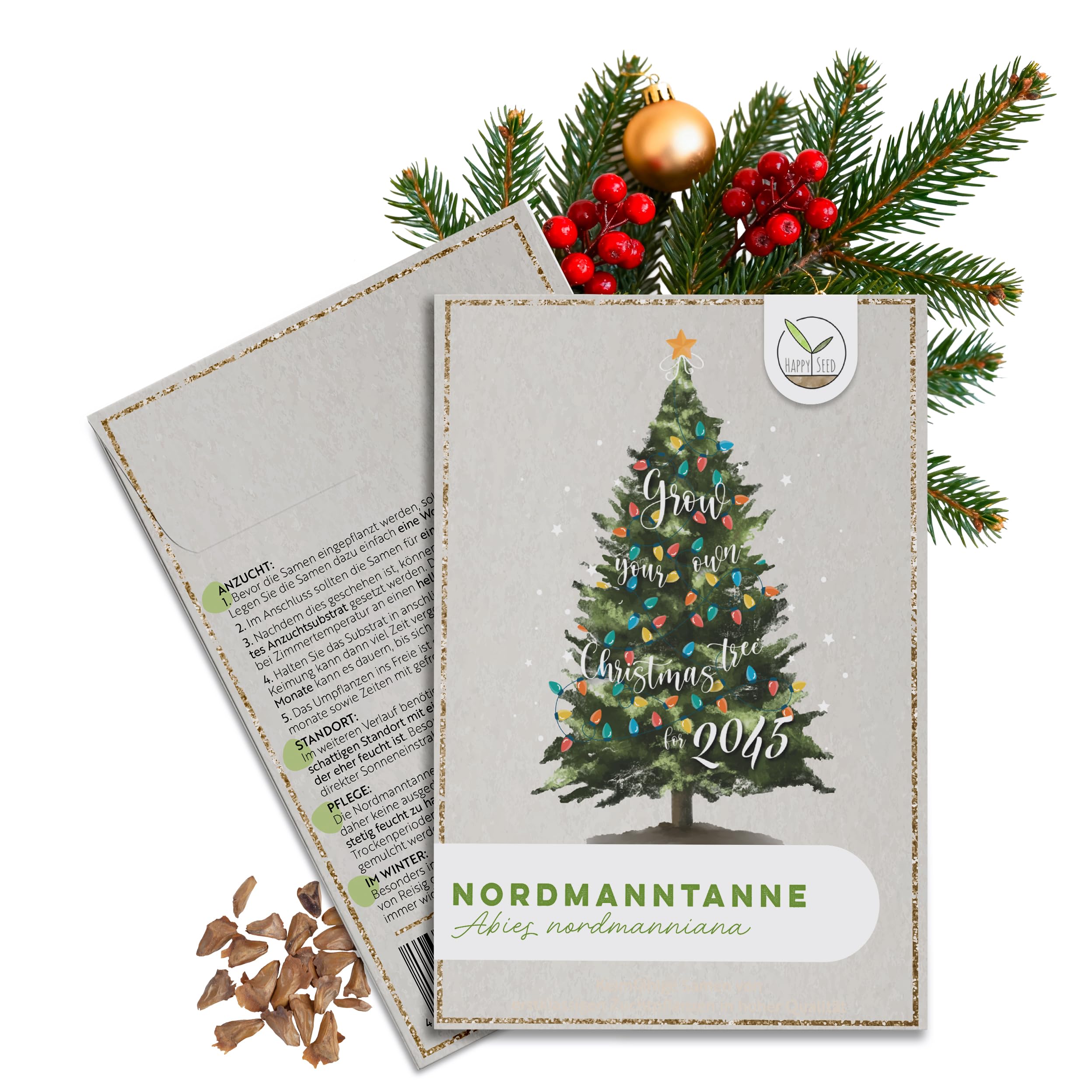 HappySeed Nordmanntanne Samen (20x Stück) – Ihr eigener Weihnachtsbaum zum Pflanzen
