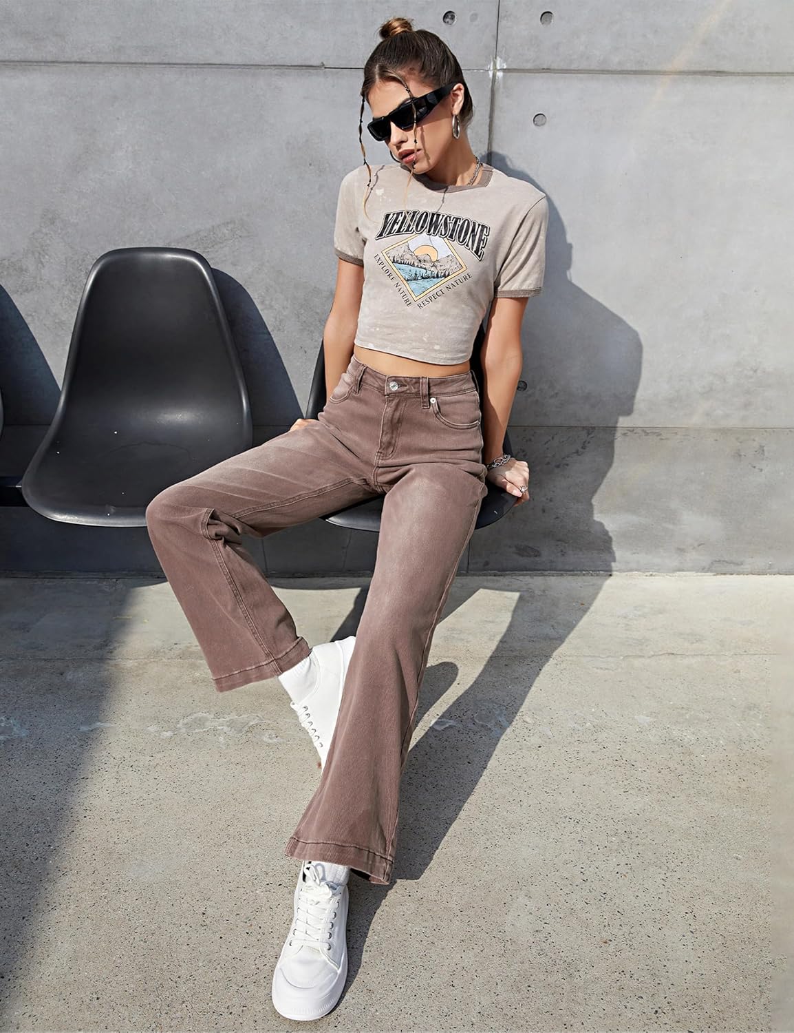 luvamia Wide Leg Jeans for Women High Waist Stretchy Classic Baggy Flare Jeans Denim Pants for Women - Image 7