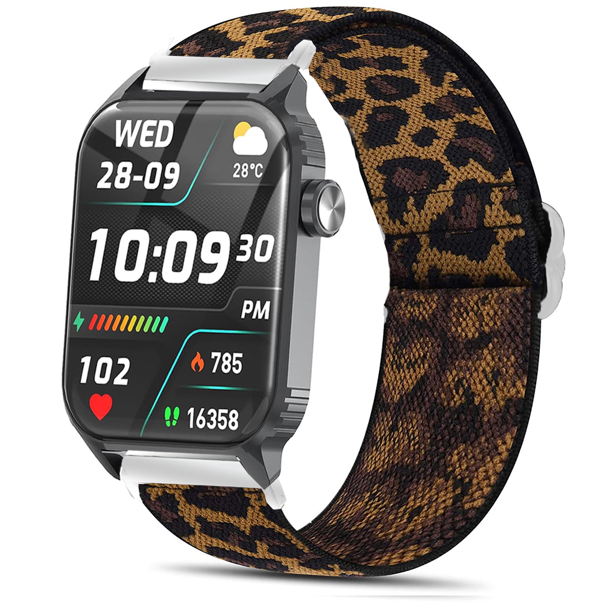 Lamshaw Compatible with TRAUSI Smart Watches Bands, Quick Release Stretch Elastics Nylon Adjustable Replacement Strap Accessories for Men & Women