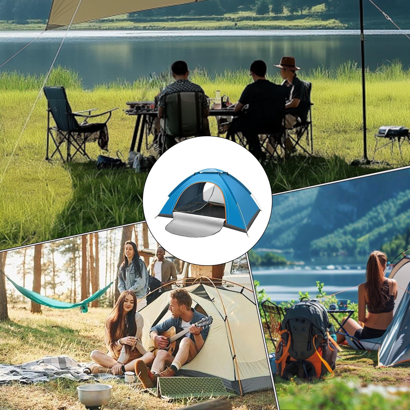 Tenda Istantanea Traspirante Resistente Con Borsa Da Trasporto | Tende Familiari A Montaggio Rapido Per Campeggio Per Montagna Del Lago Spiaggia Backpacking Escursionismo Vacanza