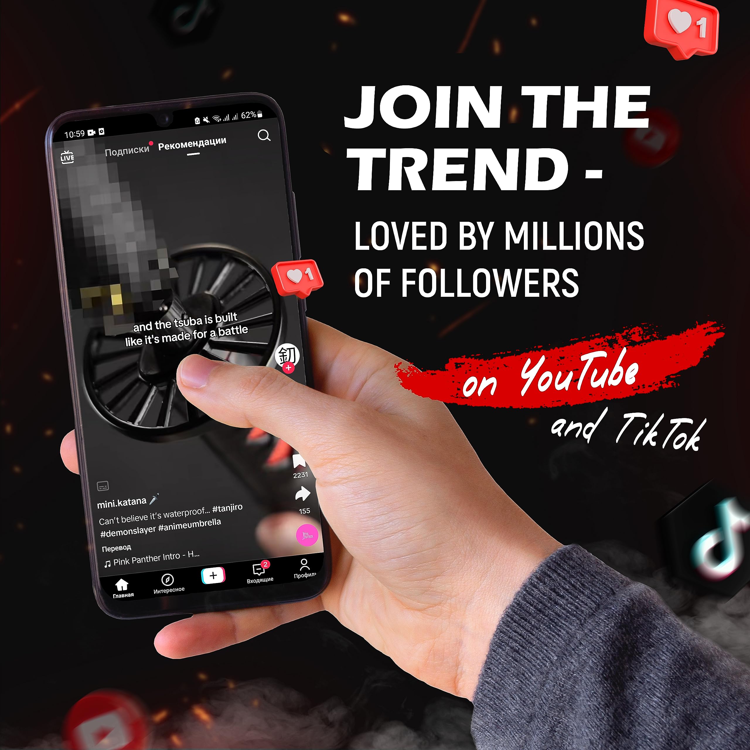 Mini Katana Umbrella - Stand Out with Unique Samurai Sword - Anime Umbrella for Adults, Embrace your Unique Style & Japanese Culture