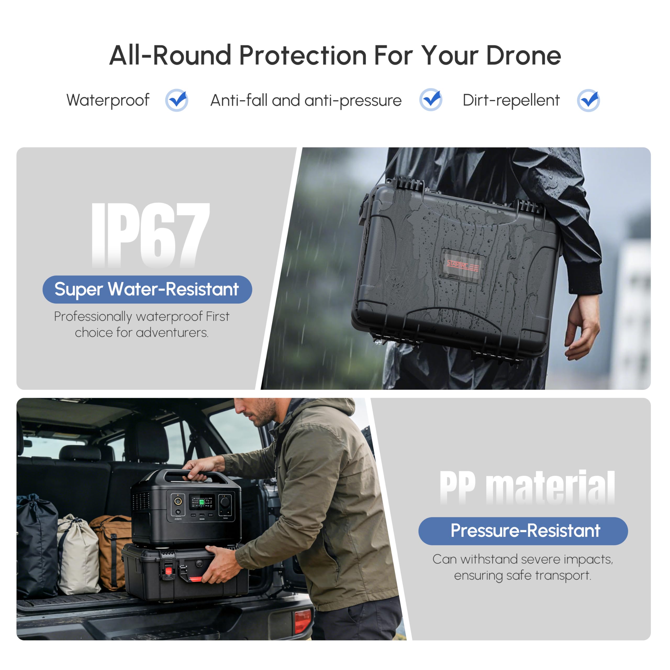 STARTRC Avata 360 Koffer, Wasserdichter Hartschalen Tasche für DJI Avata 360 Fly More Combo Zubehör für DJI RC 2/RC Motion 3 Controller, Goggles N3, 6 Akkus & Ladegerät [NUR KOFFER]