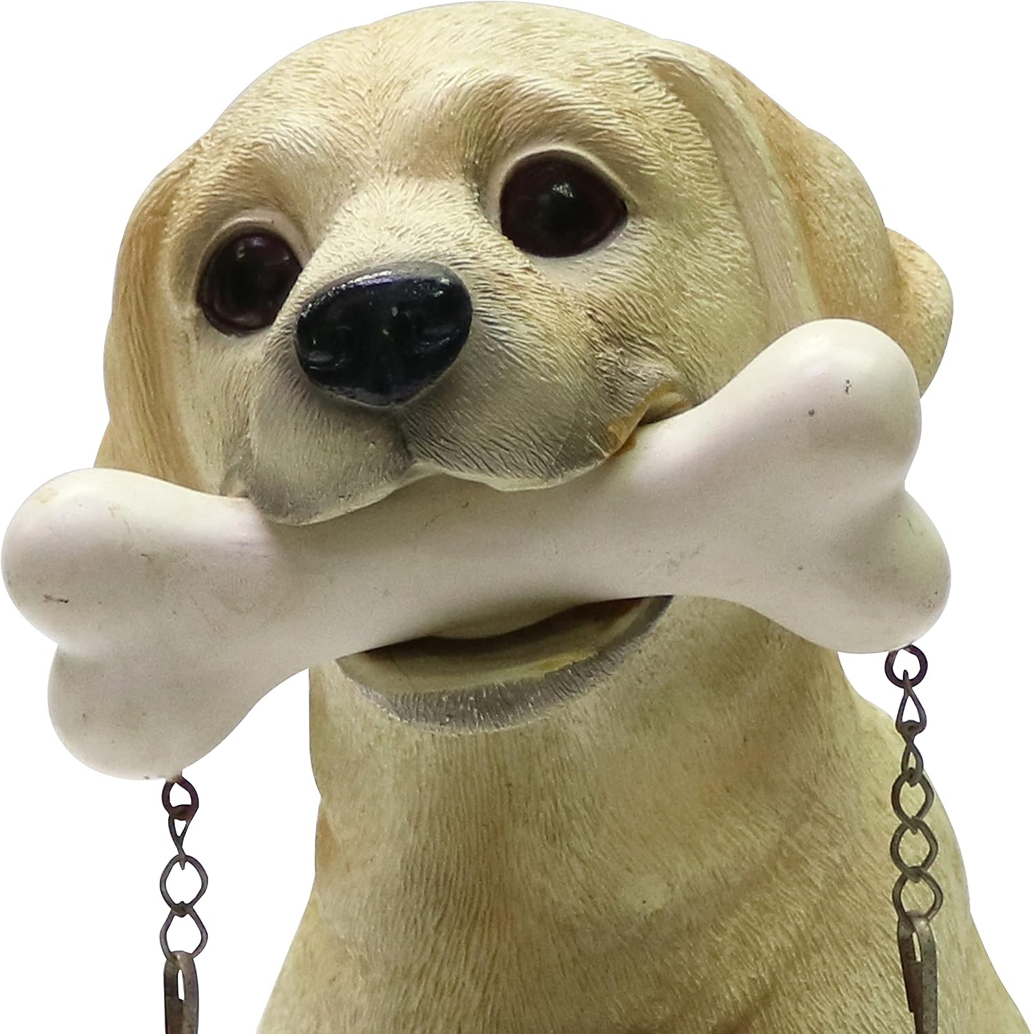 Nature's Mark Labrador Retriever Dog Puppy Statue with Reversible Welcome Sign and Go Away Sign Resin Garden Decor 12" H