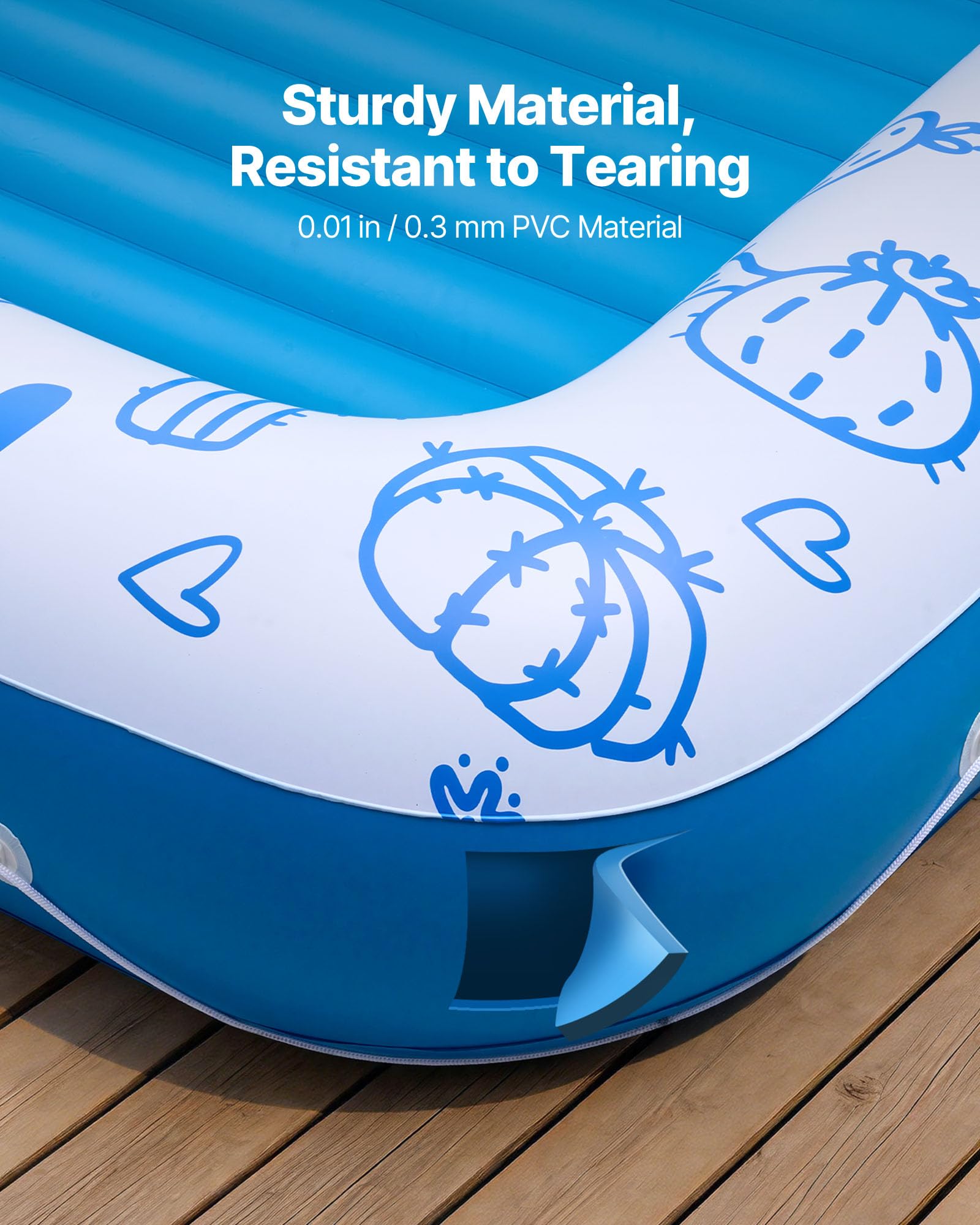 VEVOR Flotador Inflable para Piscina con Toldo 209x140cm, Colchón Hinchable para Tomar Sol para Adultos, Capacidad de 250kg, con Almohada, Soporte para Teléfono y Portavasos para Disfrutar del Agua