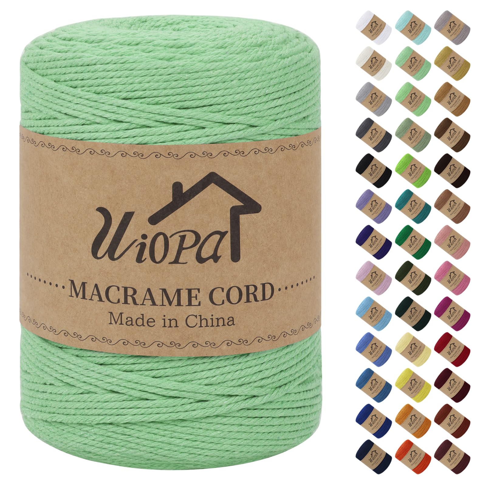 6 Rotoli Di Corda Macramè 3mm X 100m In Cotone Naturale - Multicolore Verde, Marrone, Rosso - Per Fai Da Te, Arazzi, Decorazioni Parete - 3