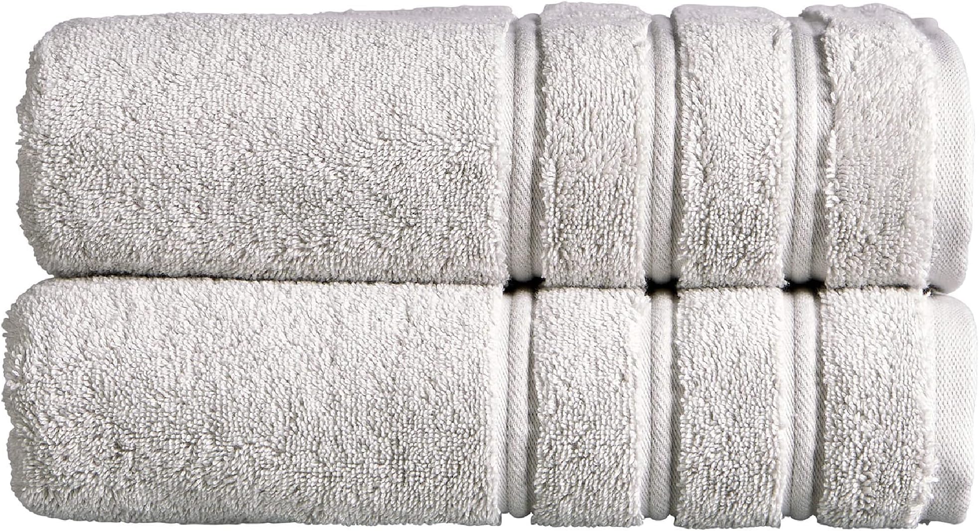 Christy Antalya Large Bath Towels | Set of 2 | 100% Turkish Cotton | 600GSM | Soft Plush Luxury Towel Set | 70cm x 125cm | Quick Dry | Lunar Grey