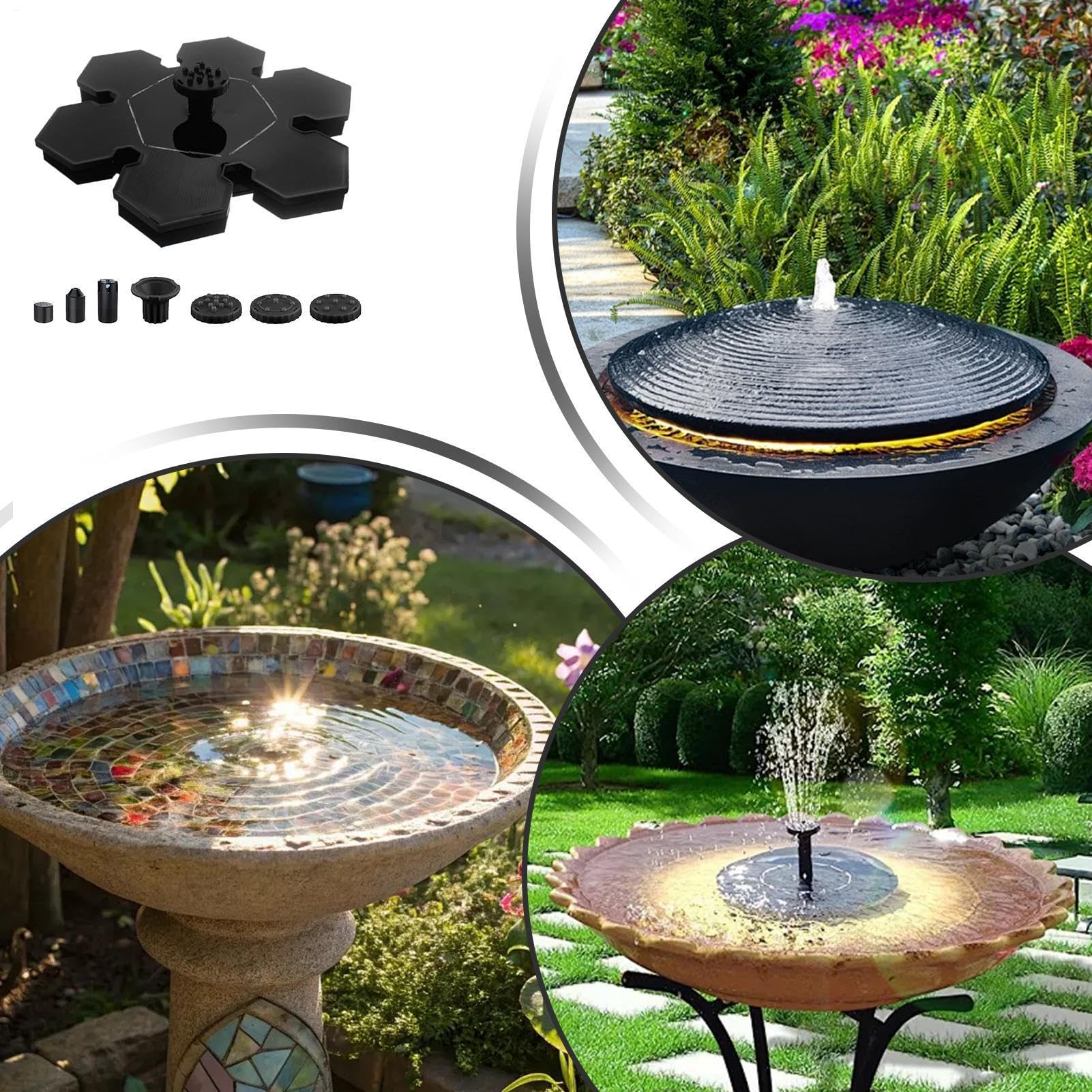 Fuente de Agua Solar Decoración Flotante Con Bomba De Agua Para Exterior