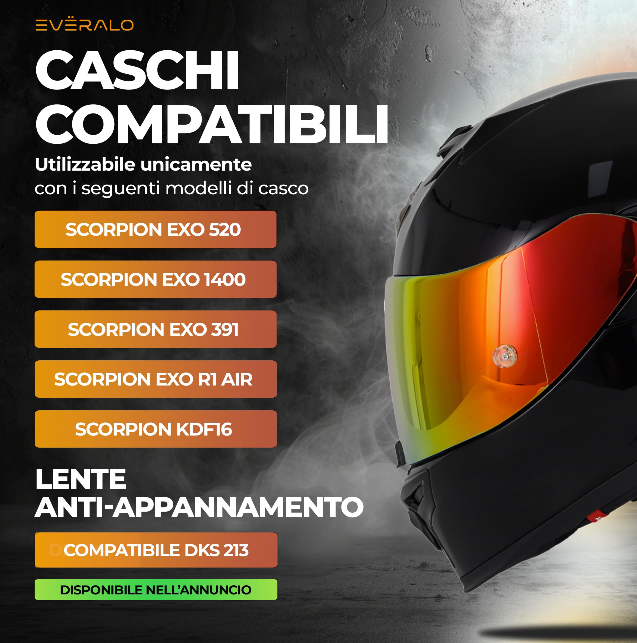 Visiera Compatibile con Scorpion Exo 520-1400 - 391 - R1 Air (Rosso Cromo)