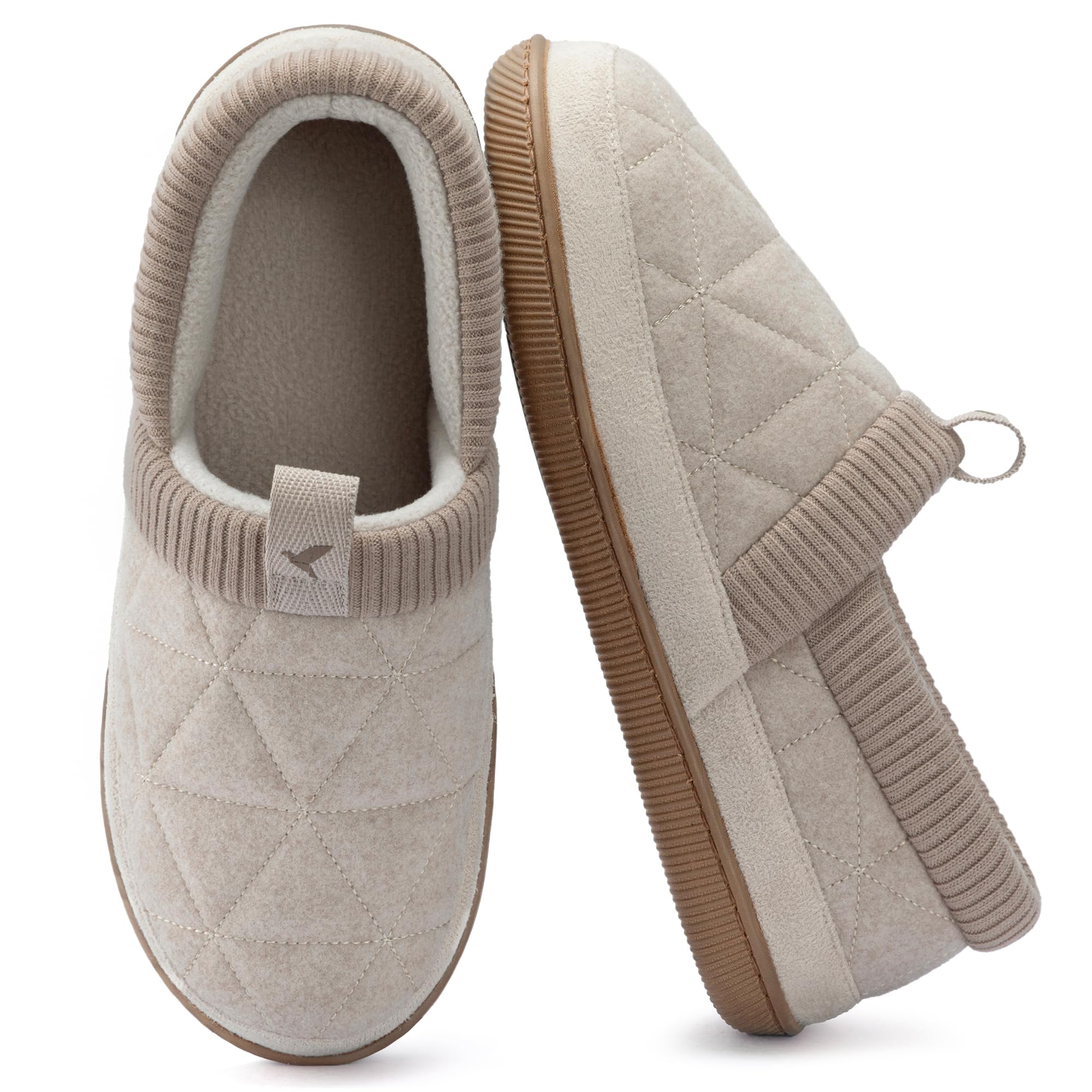 RockDove Women's Knit Cuff Closed Back House Slippers with Soft Warm Lining & Memory Foam Indoor Outdoor Non-Slip Sole