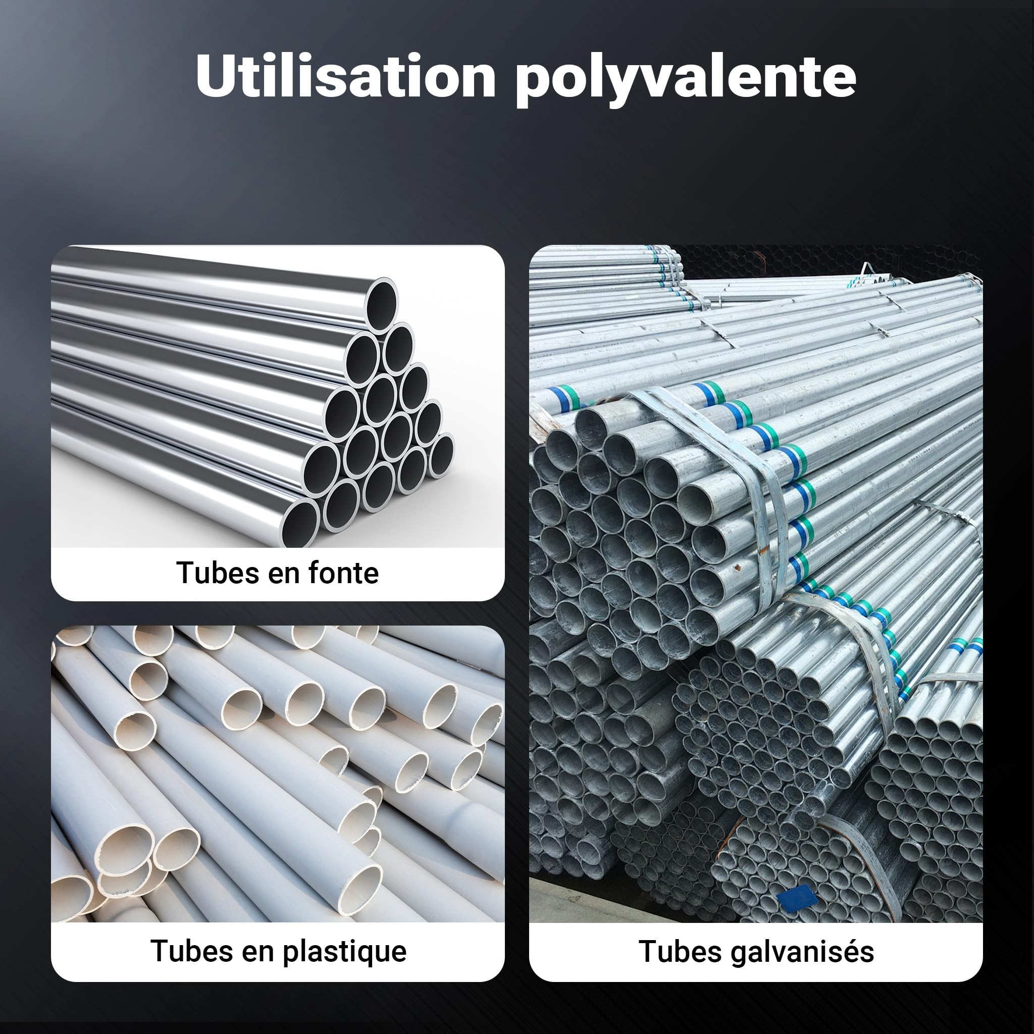 Coffret Filières de plombier à Tête interchangeable Taraud Coupe-tube 9 Pièces Outil Plomberie