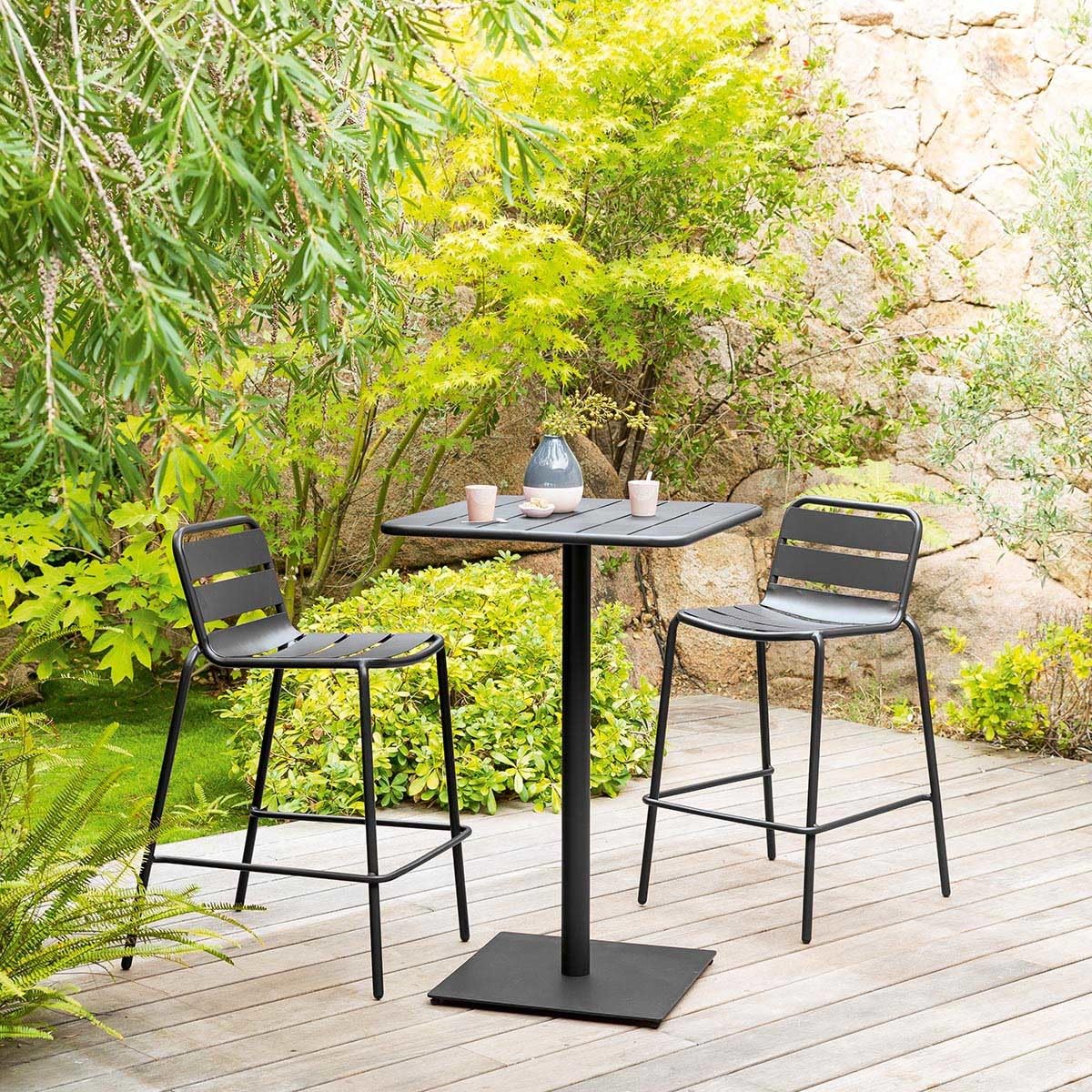 Hespéride Table Haute extérieur Phuket Graphite