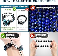 Vista 3 de Triple Protection Bracelet - for Protect & Balance - Energy Crystal Handmade Bracelets for Men Women Blue