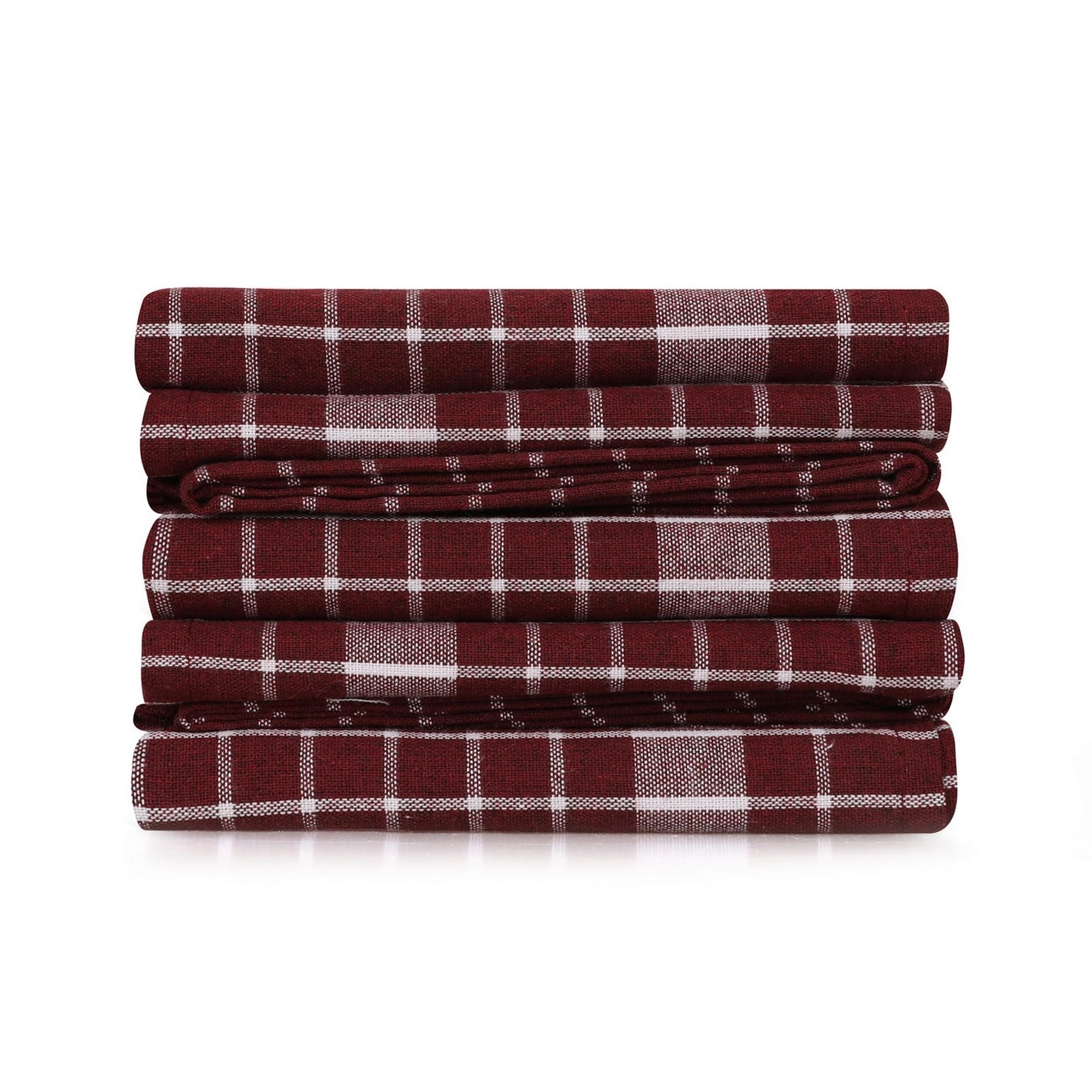 WELL HOME MOBILIARIO & DECORACIÓN Tea Towel Set (10 Pieces) Maroon and White, 45x67 - Image 2