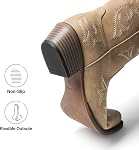 DREAM PAIRS Women Cowboy Cowgirl Mid Calf Boots | square toe, low block heel, western, retro stitching, cushioned, country concert, music festival, rodeo, party, fall, winter