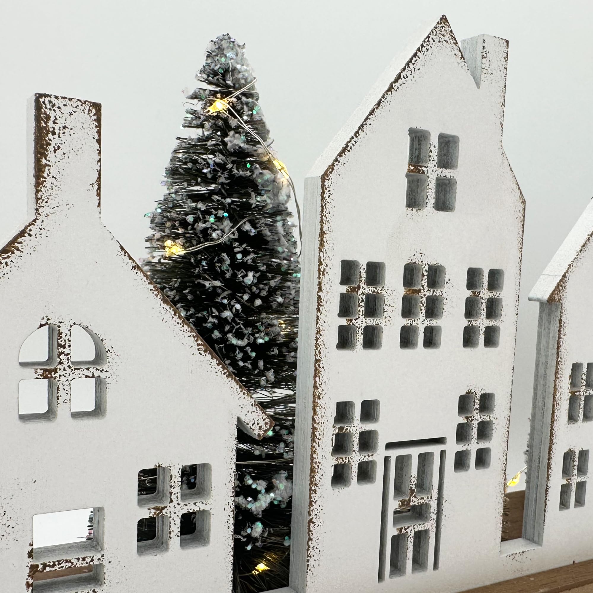 Decoraciones navideñas para el hogar, bloque de árbol de Navidad, decoración de casa de madera