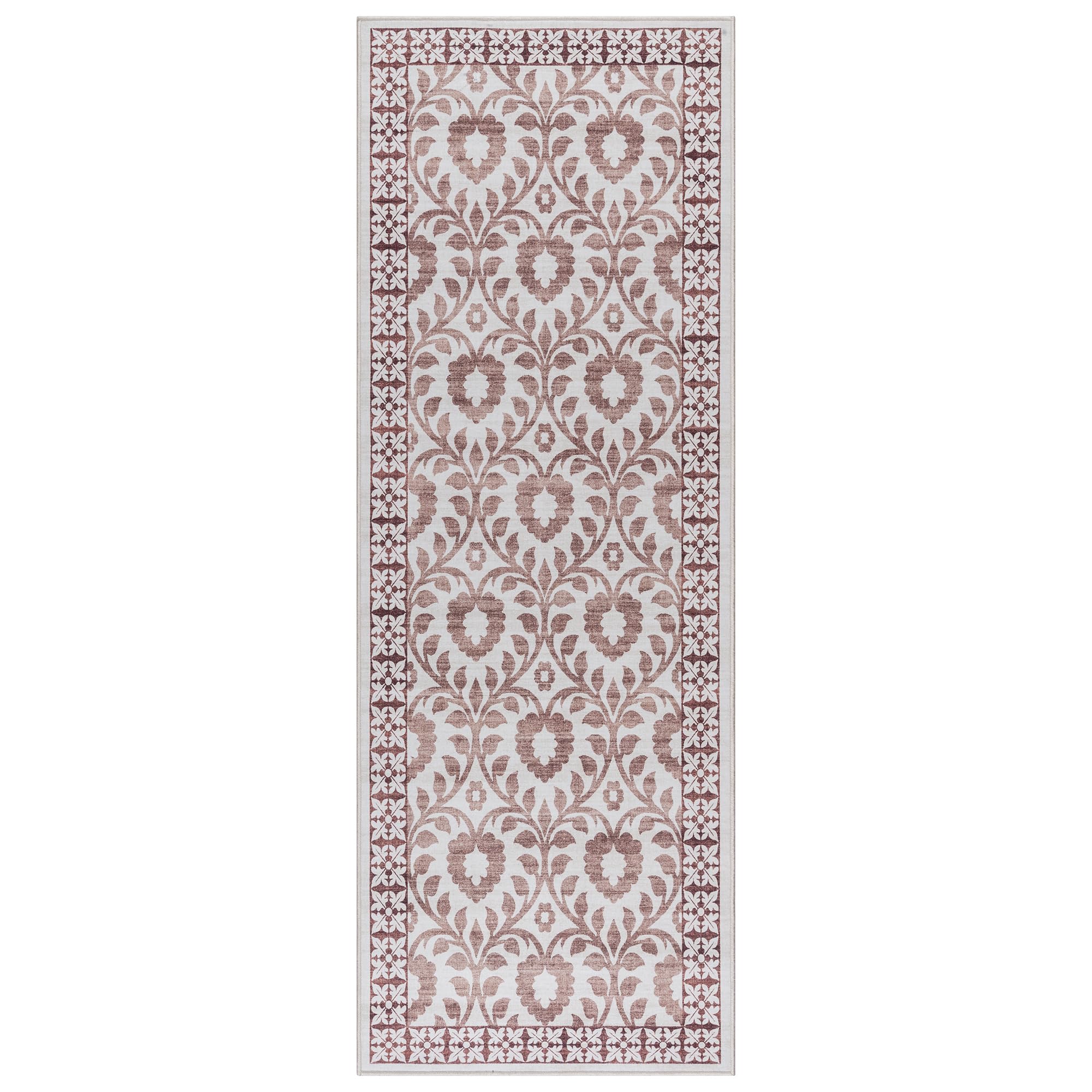 Gertmenian Indoor Boho Rug - 2x6 Runner, Non Slip, Super Strong, Ideal for High Traffic Areas in Entryway, Bedroom, Kitchen - Esme, Ivory/Tan, 24564