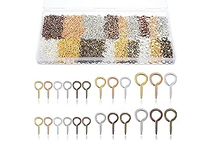Ferraycle 1200 Pcs 3 Sizes Screw Eye Pins for Jewelry Making DIY