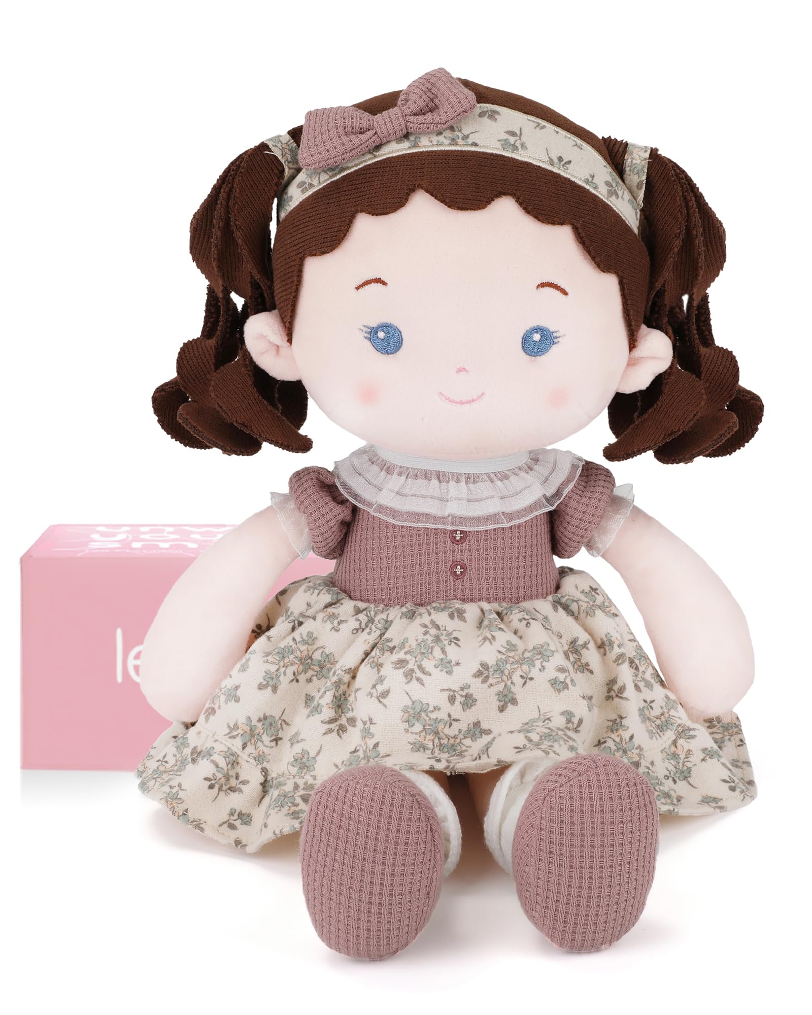 LeyaDoll Soft Baby Doll Toys (16''), My First Baby Rag Doll for 1 Year-Old Girl Birthday Gift, Christmas Plush Toys Gift for Toddler Kids
