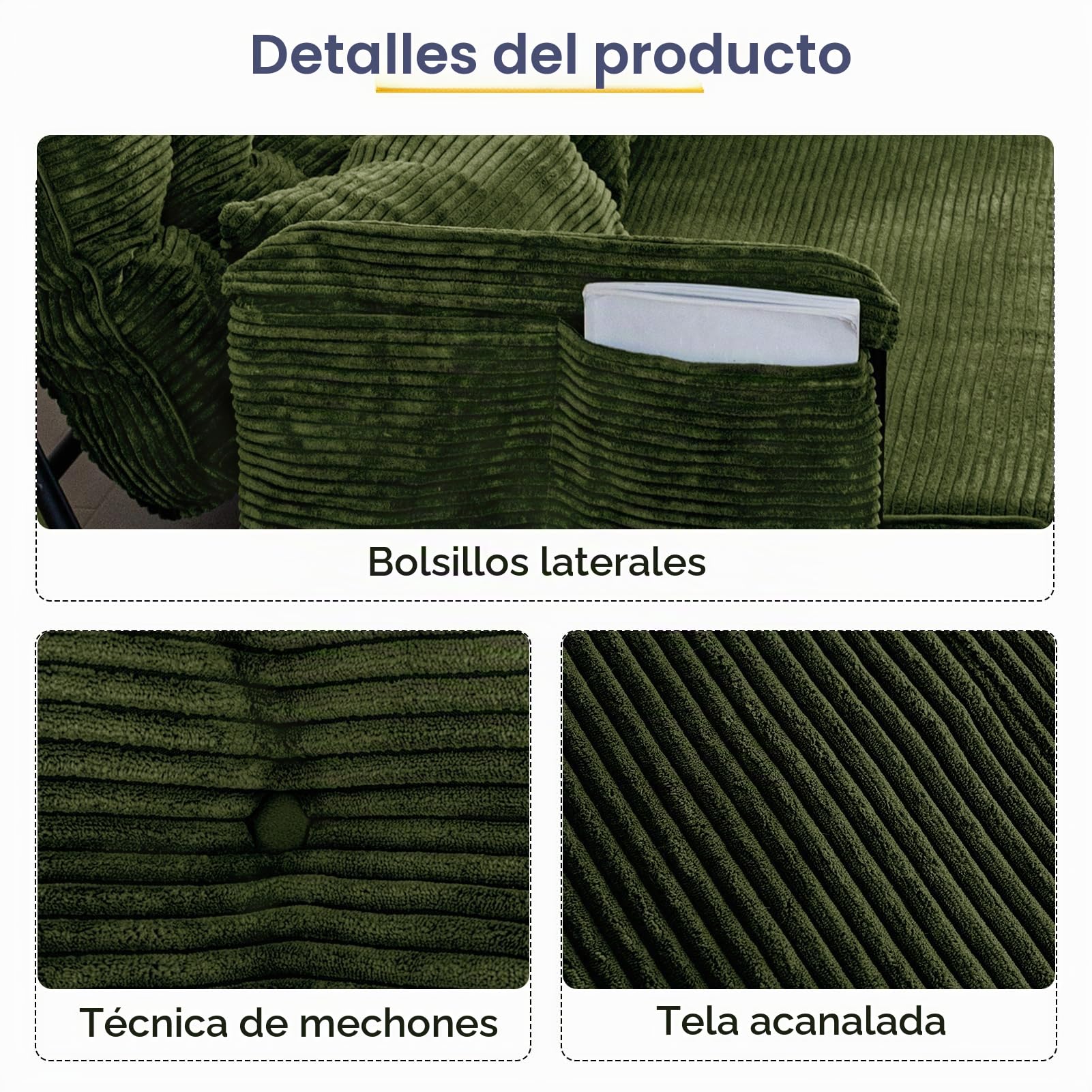 MAXYOYO Sofá Cama Ajustable con 2 Almohadas, Sofá Cama Multifuncional Tipo Puf, Sofá Cama Plegable de 5 Posiciones con Reposabrazos, Asiento Versátil para Leer en el Suelo, Gris Oscuro, Doble